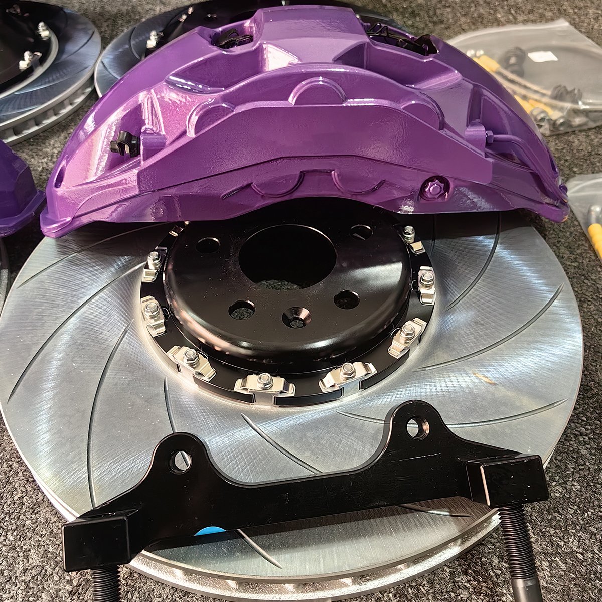 Car Modified Brake Caliper Kit AK10 10 Pot Front Brake System With420/440 Automotive Brake Rotor Disc Set, for 21 Inches Wheels