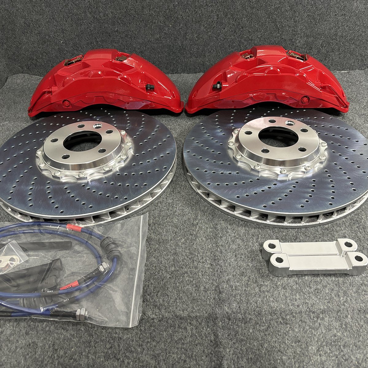 Car Modified Brake Caliper Kit AK10 10 Pot Front Brake System With420/440 Automotive Brake Rotor Disc Set, for 21 Inches Wheels