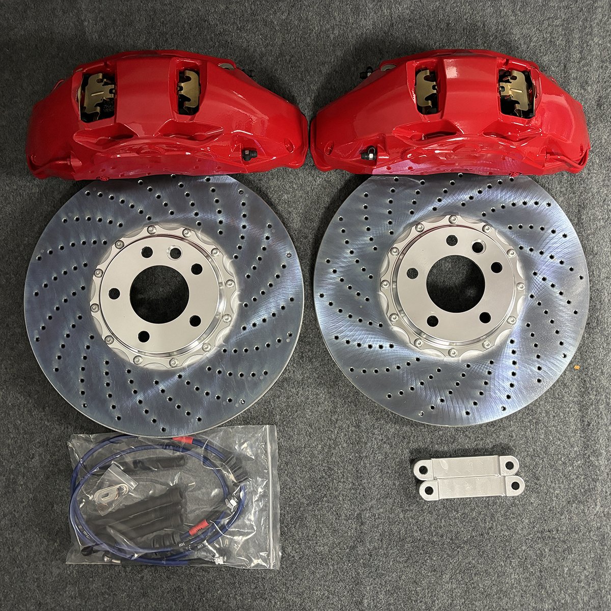 Car Modified Brake Caliper Kit AK10 10 Pot Front Brake System With420/440 Automotive Brake Rotor Disc Set, for 21 Inches Wheels