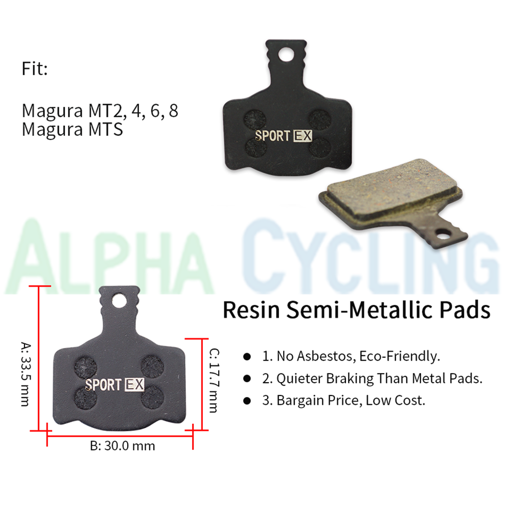 Resin Bicycle Brake Pads for Magura MT1893 MT2 MT4 MT6 MT8 Caliper