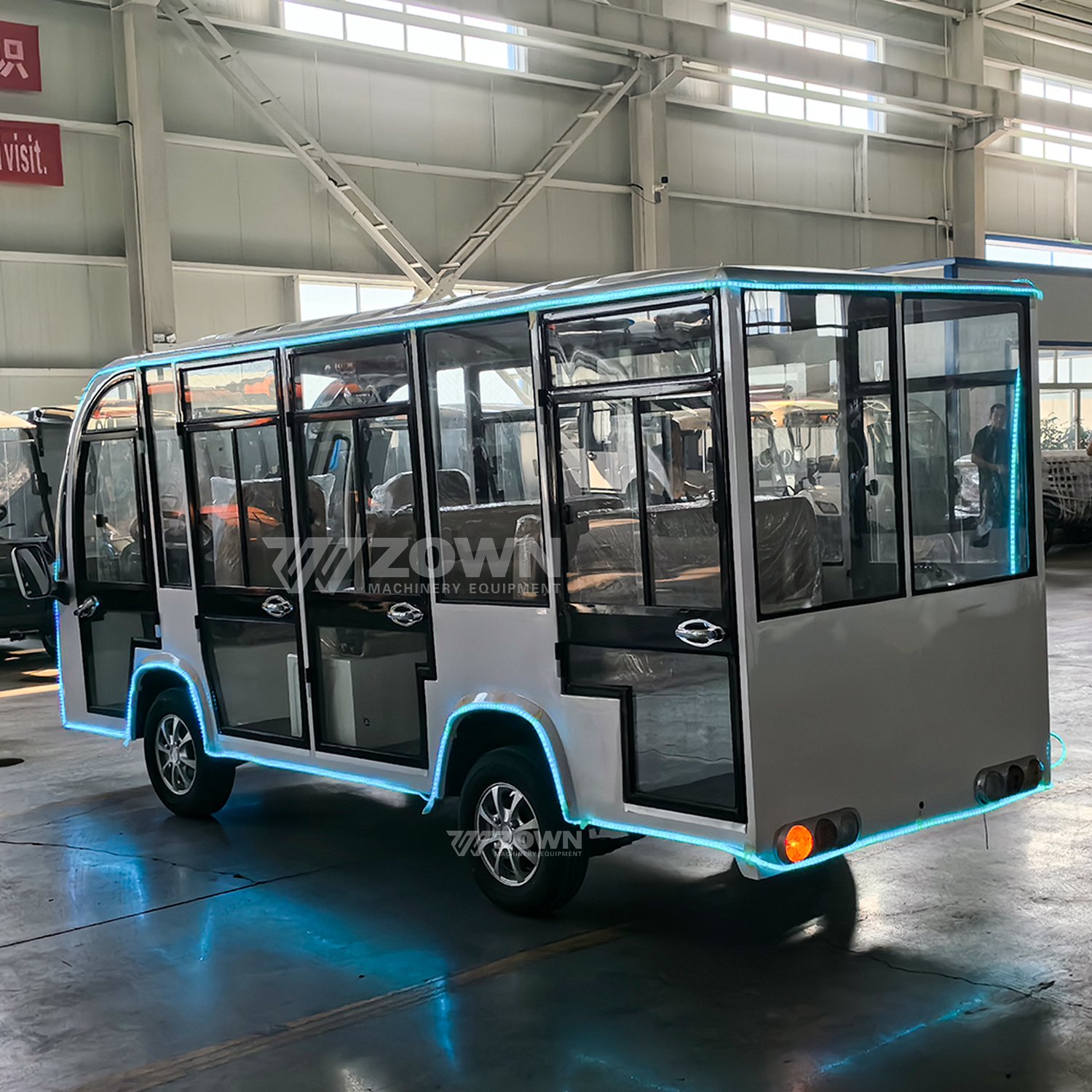 8-23 Seat Electric Shuttle Bus with Door Minibus with air Conditioner Factory Direct Sale Long Battery Life