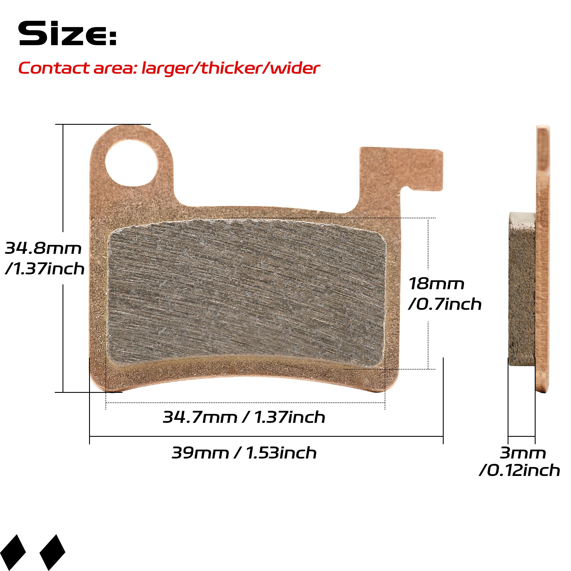DYISLAND MT600 Electric Bicycle Brake Disc Brake Pads Suitable for LD-200PLUS LD4X-600 Special Thickened and Enlarged Brake Pads