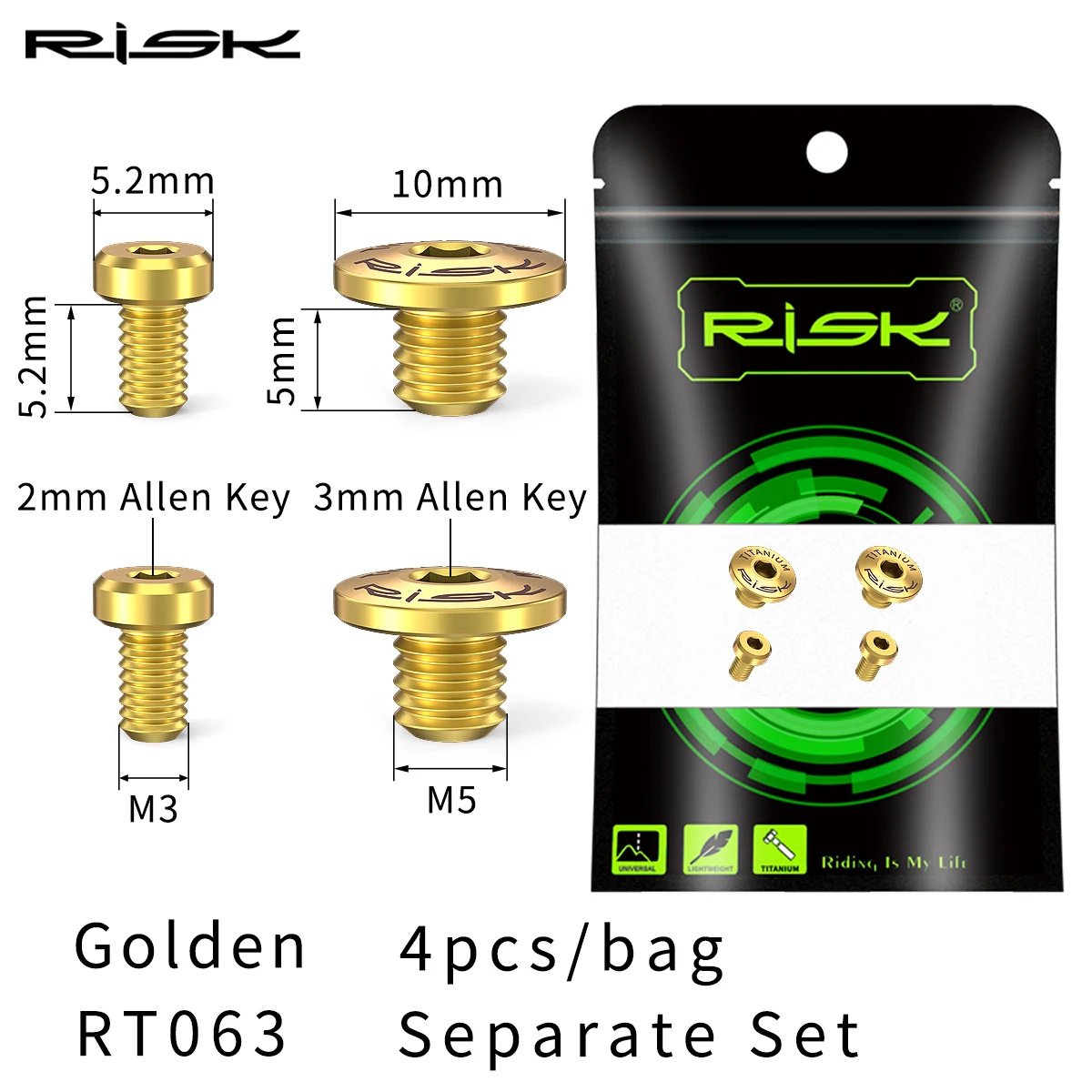RISK a Whole/Separate Oil Cylinder Lid Bolts for Shimano Bike Brake Lever Titanium Disc Fixed Screw Bicycle Hydraulic Brake Bolt