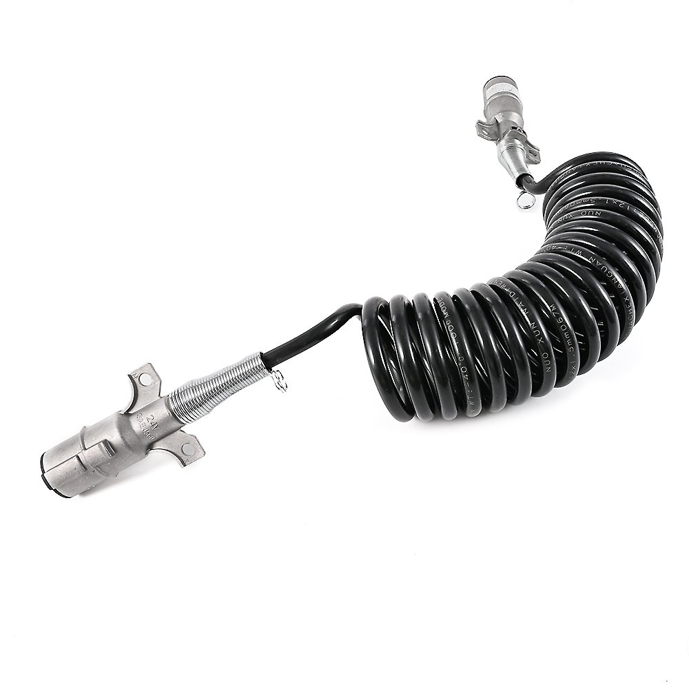 Best Quality Heavy Duty Trailer Plug Connector Spiral Power Cable Brake System 7-Way Electrical Cable