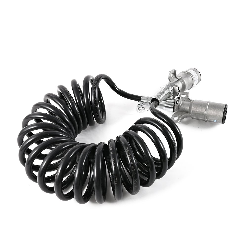 Best Quality Heavy Duty Trailer Plug Connector Spiral Power Cable Brake System 7-Way Electrical Cable