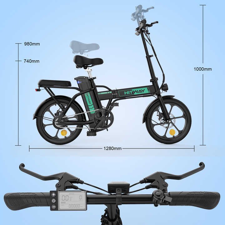 Free Shipping Folding Electric Bicycle Front and Rear Dual Disc Brakes 36V 7.5AH Battery Removable Adult E-Bike