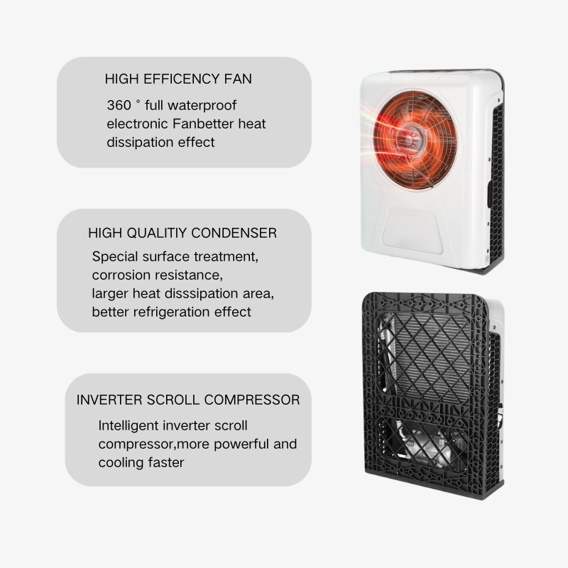 Truck Bus Trailer Ac Unit Universal 12V 24V Air Conditioner 12V Truck Air Conditioner for Vans Agricultural Vehicles Excavators