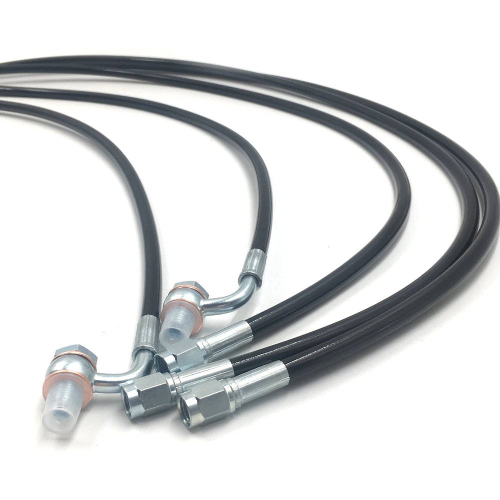 DOT Durable AN3 Black PVC Coated Stainless Steel Braided PTFE Teflon Auto Brake Hoses Modifying Car Brake System Pipeline Tubing