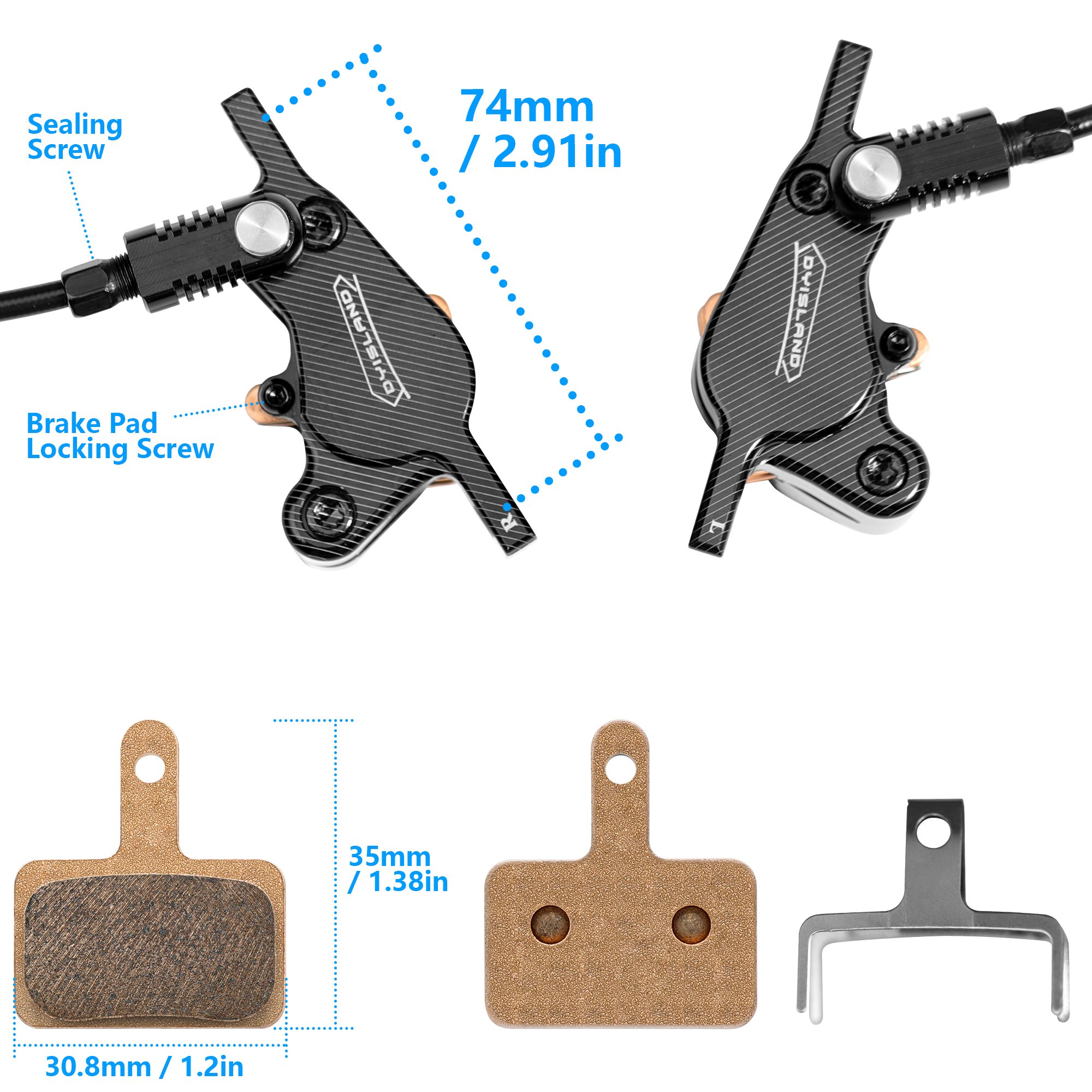 DYISLAND SLD-220 Tri-cycle Bike Ebike Sensor Control 3 Finger Forged Aluminum Lever Electric Tricycle Hydraulic Disc Brake
