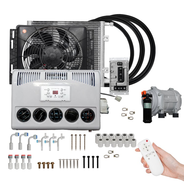 Auto AC Air Conditioner System Air Complete Conditioning Under-Dash Evaporator Unit 24V for Vintage Modified Cars