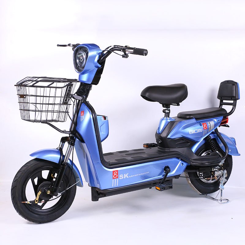 Electric cylinder city leisure bicycle carbon steel frame 48v 350W motor power 60km range drum brake sturdy and convenient