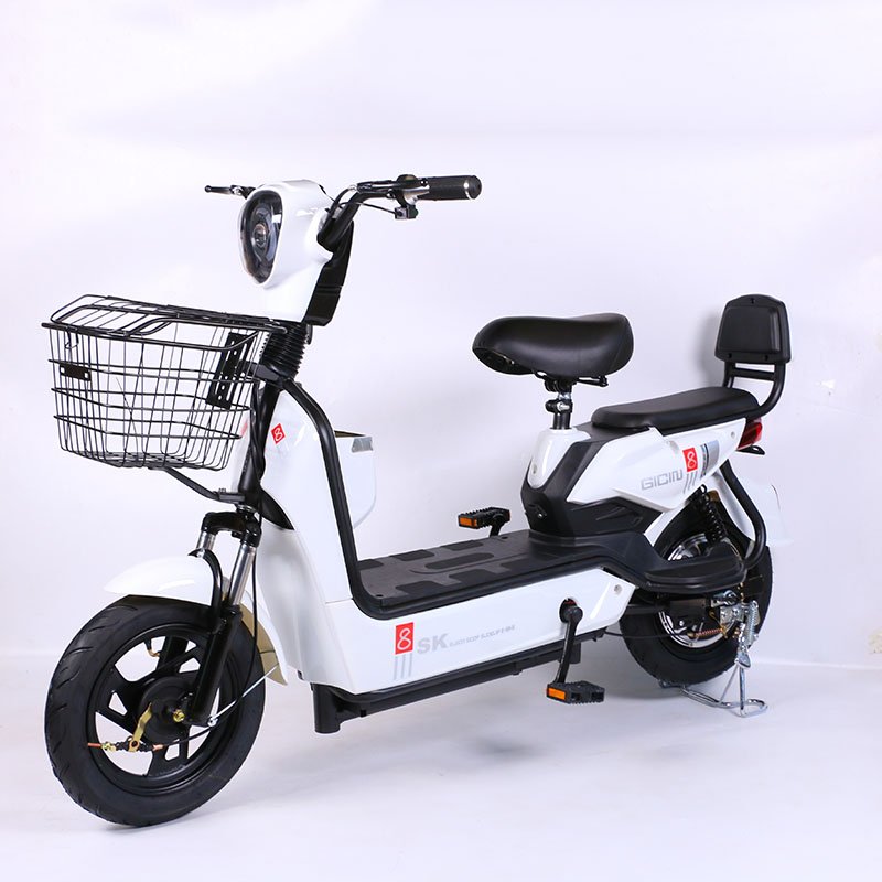 Electric cylinder city leisure bicycle carbon steel frame 48v 350W motor power 60km range drum brake sturdy and convenient
