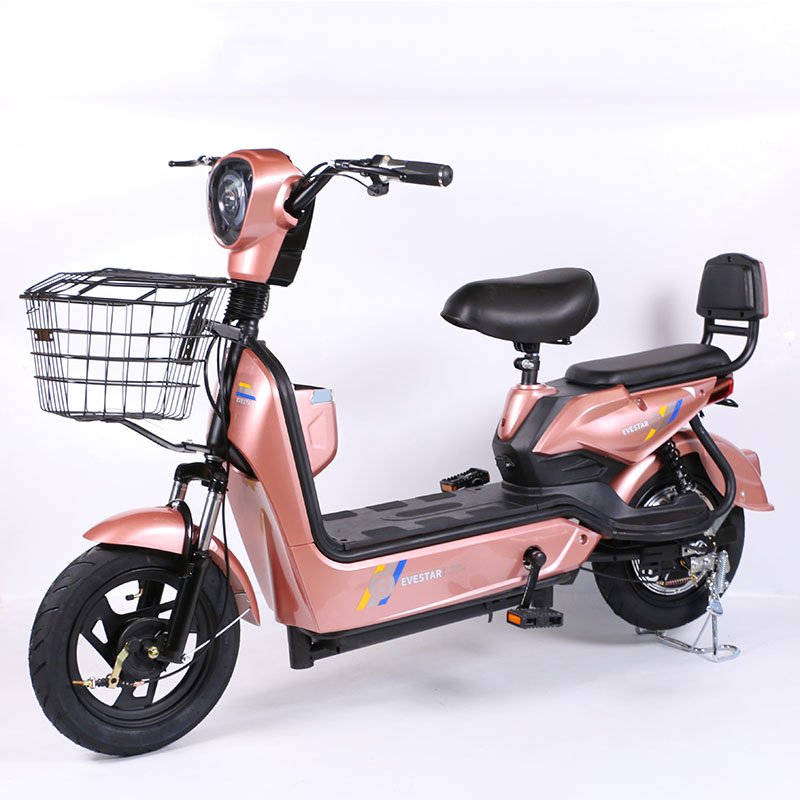 Electric cylinder city leisure bicycle carbon steel frame 48v 350W motor power 60km range drum brake sturdy and convenient