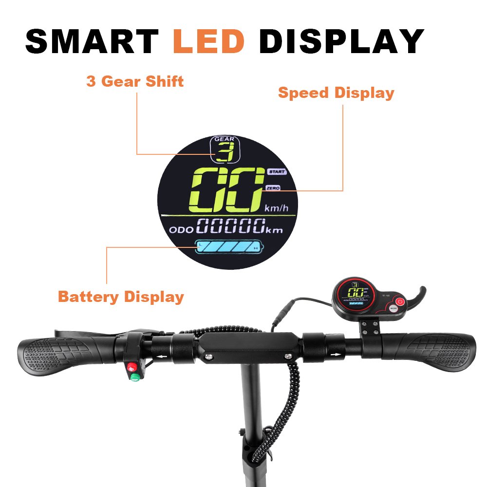 350W Scooters Electric Adults 2 Wheel Electric Scooter Rear Drum Brake 36v Electric Scooter Foldable with Seat Adults