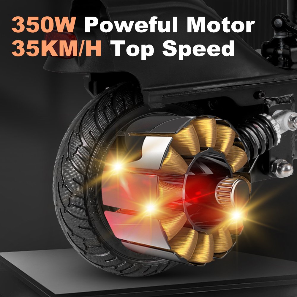 350W Scooters Electric Adults 2 Wheel Electric Scooter Rear Drum Brake 36v Electric Scooter Foldable with Seat Adults