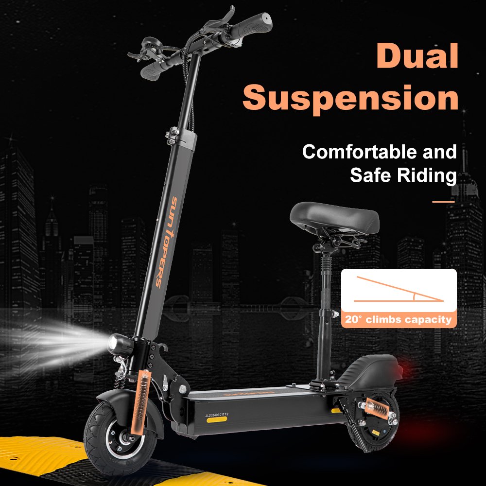350W Scooters Electric Adults 2 Wheel Electric Scooter Rear Drum Brake 36v Electric Scooter Foldable with Seat Adults