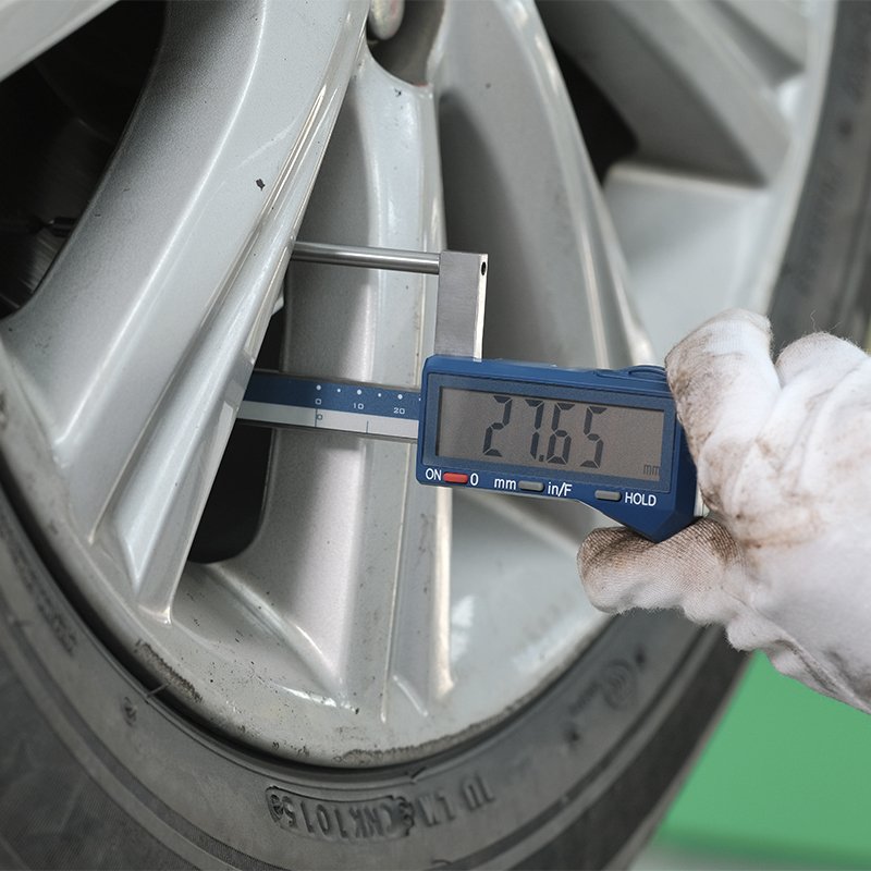 Dasqua Solid Stainless Steel 0-80mm Brake Rotor Gauge Wheel on Caliper Measuring Tool
