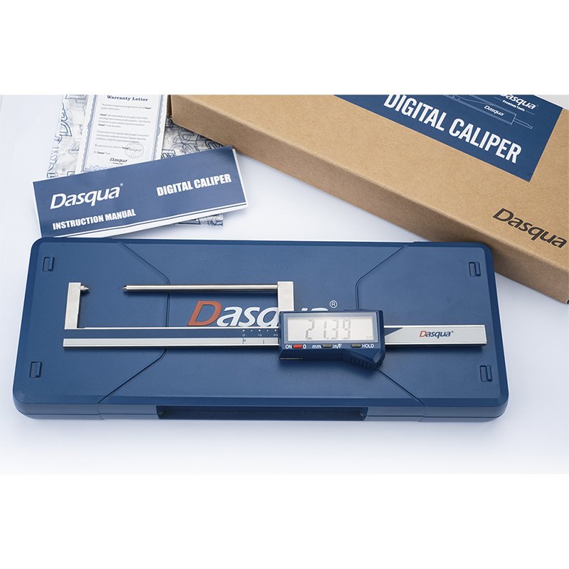 Dasqua Solid Stainless Steel 0-80mm Brake Rotor Gauge Wheel on Caliper Measuring Tool