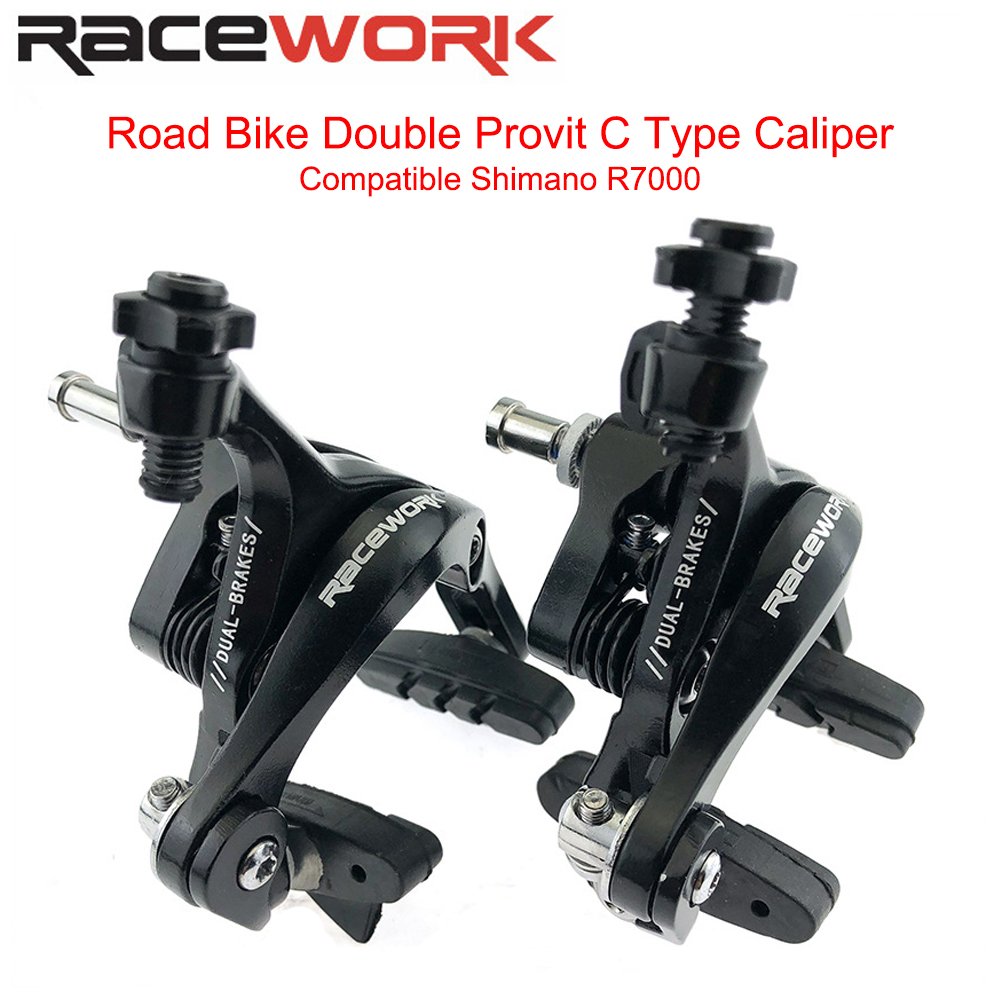 RACEWORK Bicycle Double Pivot Caliper Linear Pull Type Road Bike Brake Racing Aluminum Side Pull C Type Caliper Front Rear Parts