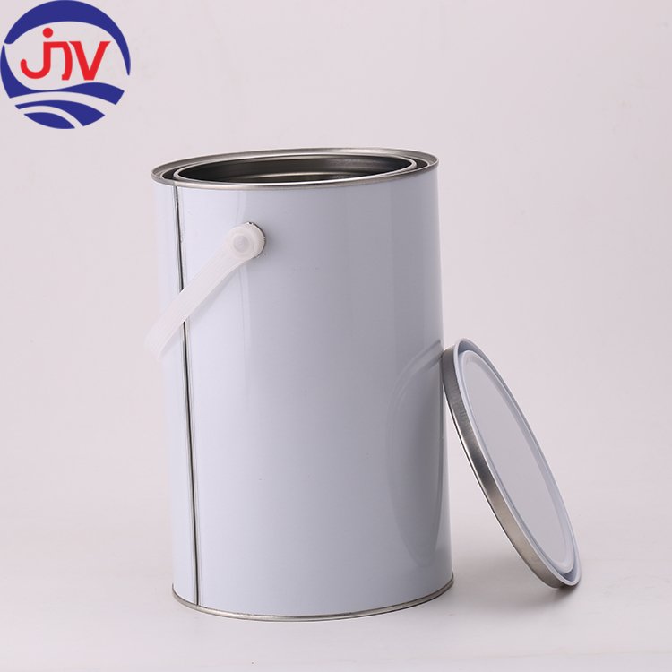 Wholesale Sale White Color 5 Litres Metal Pails Round Metal Tin Barrel with Metal Handle