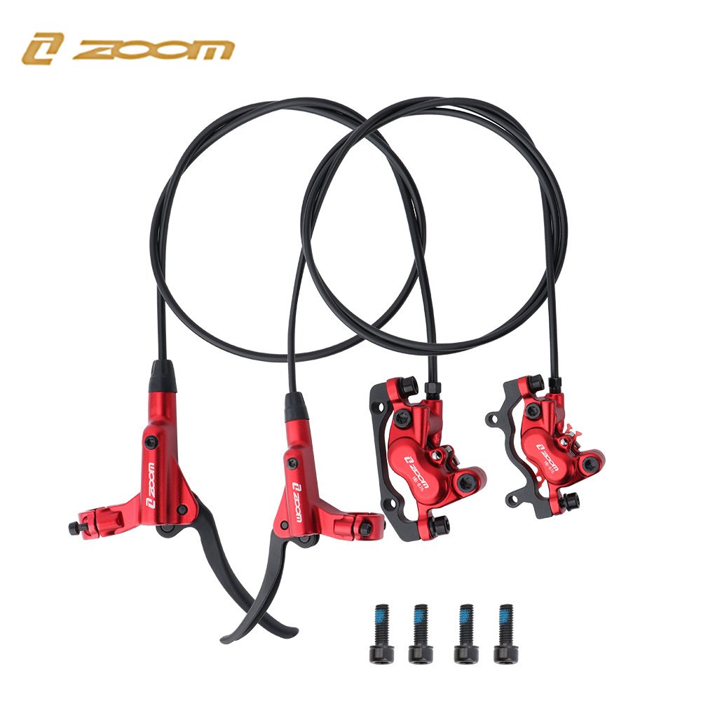 ZOOM HB-876 4 Piston Hydraulic Brakes Disc Brake 800mm/1400mm MTB Mountain Oil Pressure Brake Bicycle Parts Black,Red