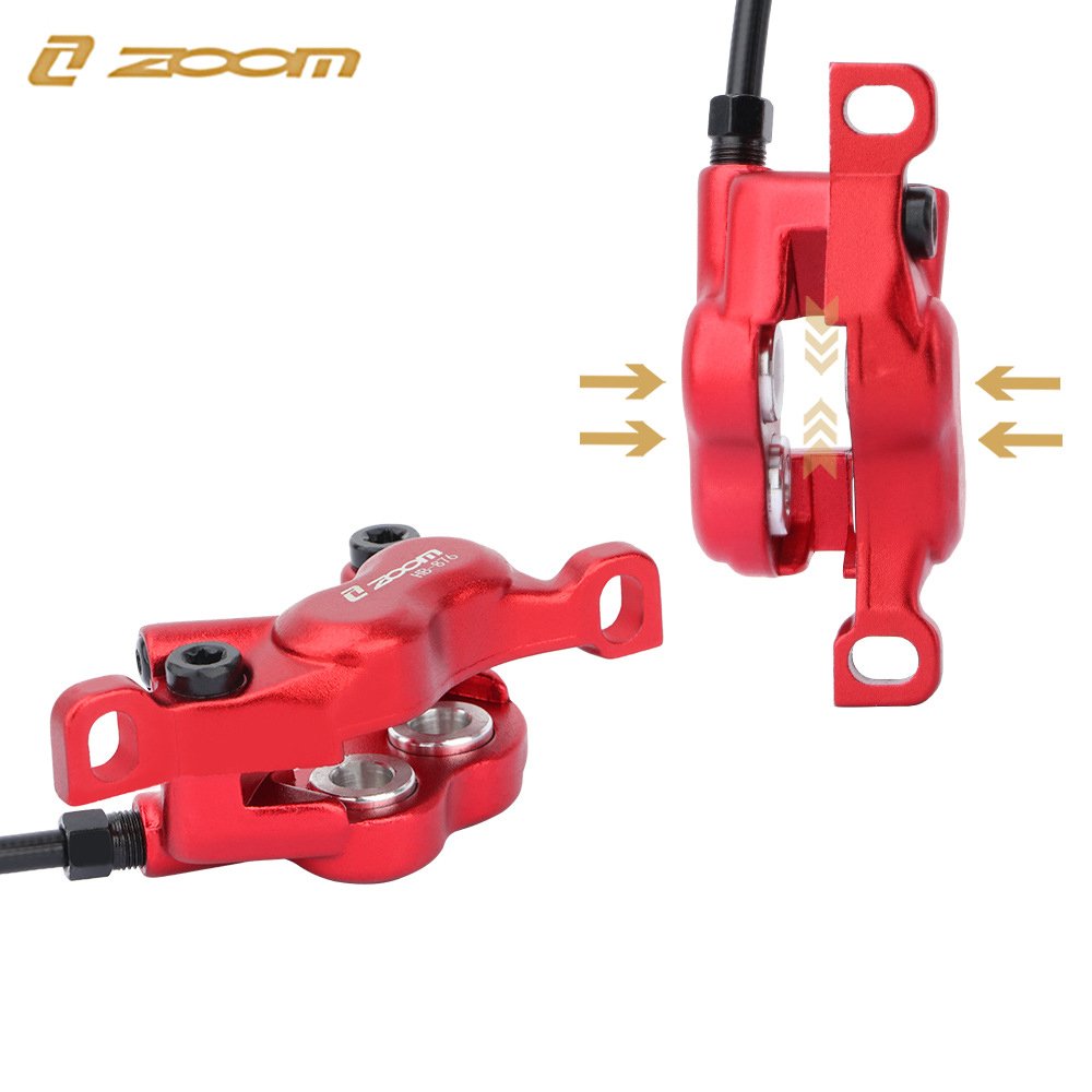 ZOOM HB-876 4 Piston Hydraulic Brakes Disc Brake 800mm/1400mm MTB Mountain Oil Pressure Brake Bicycle Parts Black,Red
