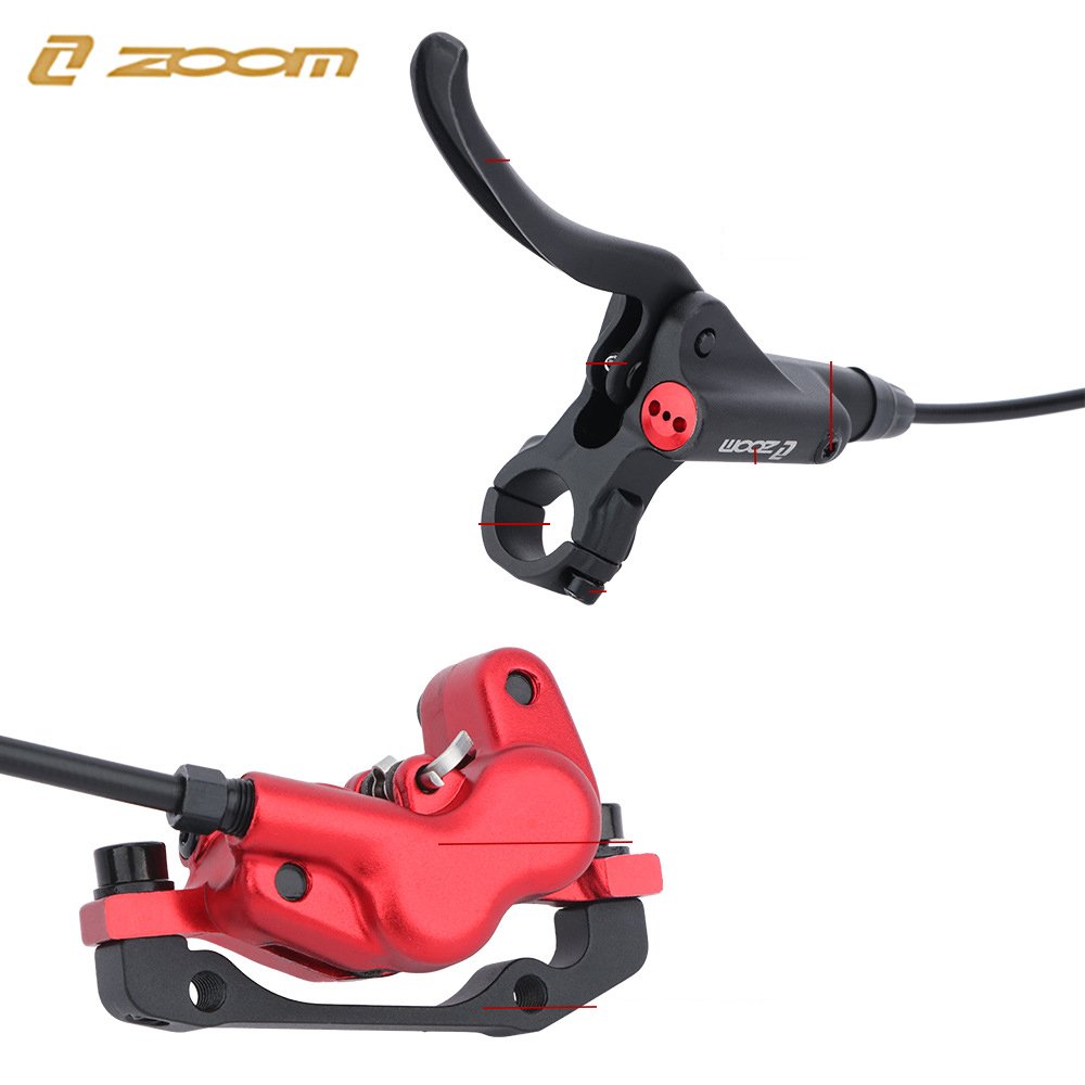 ZOOM HB-876 4 Piston Hydraulic Brakes Disc Brake 800mm/1400mm MTB Mountain Oil Pressure Brake Bicycle Parts Black,Red