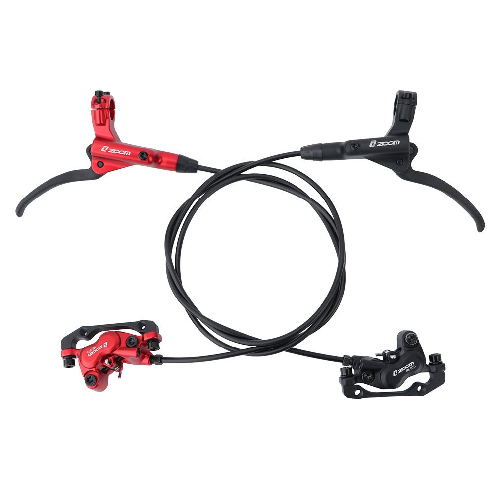 ZOOM HB-876 4 Piston Hydraulic Brakes Disc Brake 800mm/1400mm MTB Mountain Oil Pressure Brake Bicycle Parts Black,Red