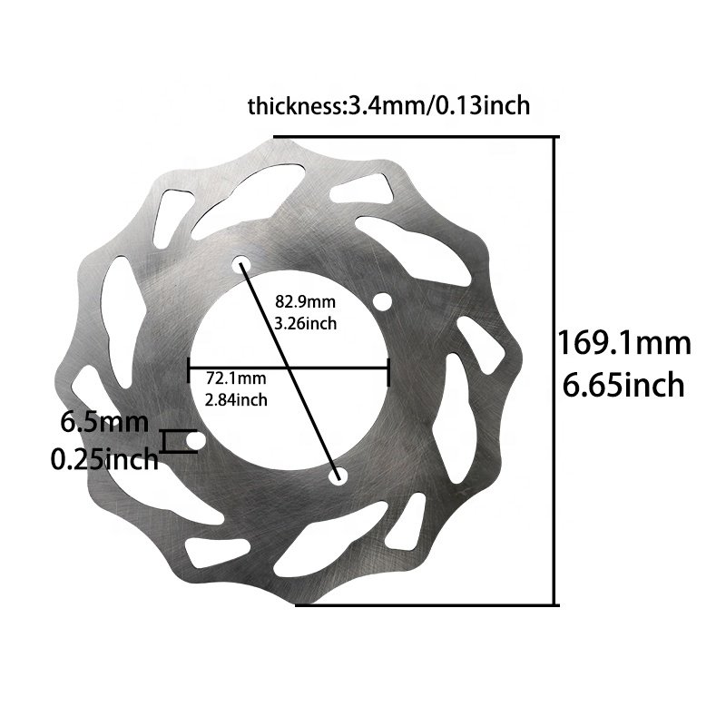 LINGQI Motorcycle Stainless Steel 169mm Front Rear Brake Disc Rotor for Off Road Quad Motocross Motorcycle Parts
