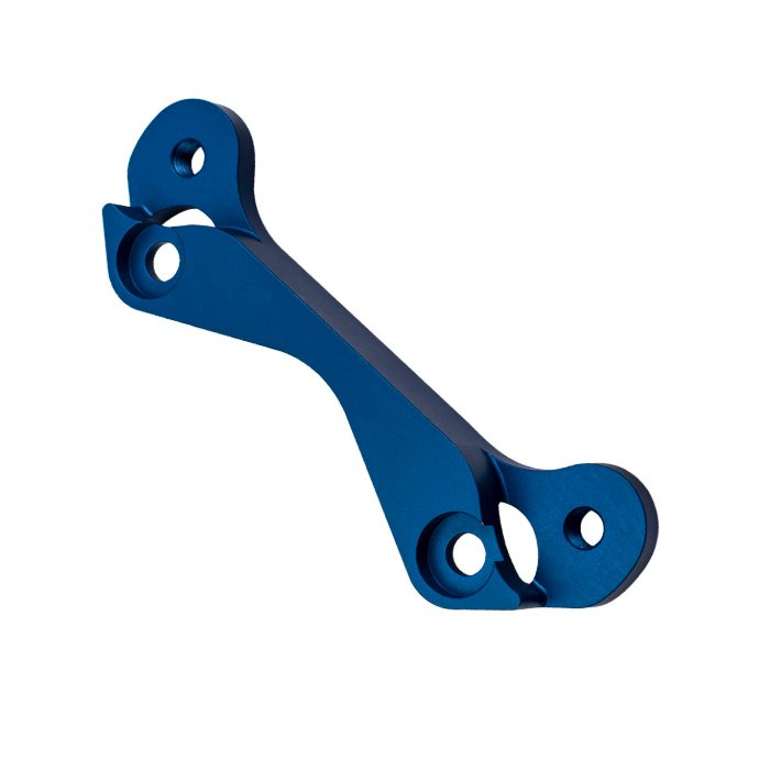 CNC Machined Custom Design Aluminum Blue Aodized Racing Rear Brake Caliper Adapter OEM Service