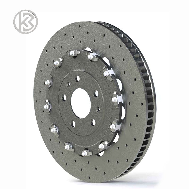 4M0615601P High-end Racing Quality Drilled and Slotted High Performance 2 Pieces Floating Brakes Disc for AUDI A8 Q7 SQ7