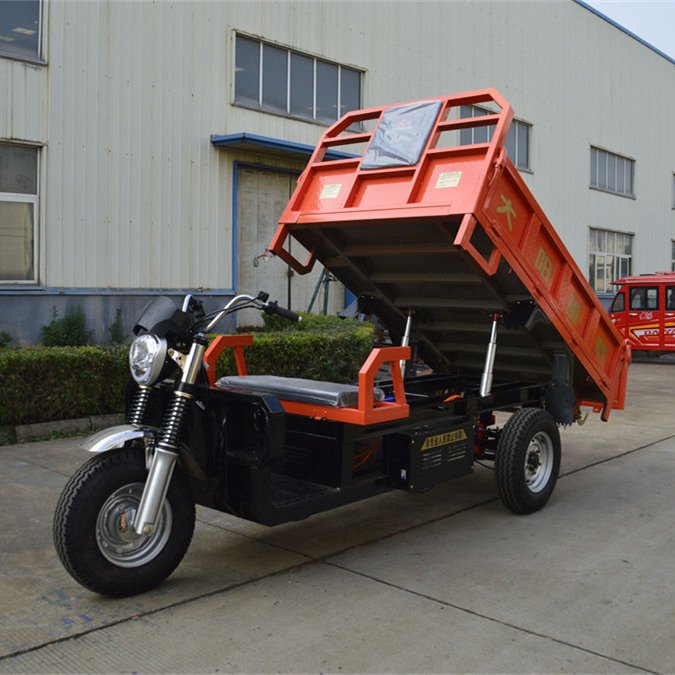 New Energy Delivery Cargo 3-Wheel Electric Tricycle with Self Dumping Open Body Auto Rickshaw with 3000W