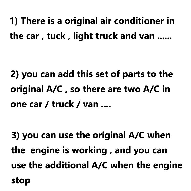 PARALLEL AIR CONDITIONER 12V/ 24V High Quality Low Price Electric Compressor for Truck Electric Parking air Conditioner