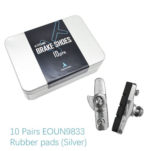 10 Pairs Bicycle V/C Brake Holder Pads Shoes Blocks Rubber/Specific Compounds Durable Pad for Long-lasting Performance