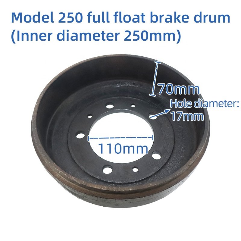 220/250 Oil Brake Rear Axle Brake Drum Full/semi Floating Oil BRAKE Drum Heavy diesel Electric Freight Tricycle Common