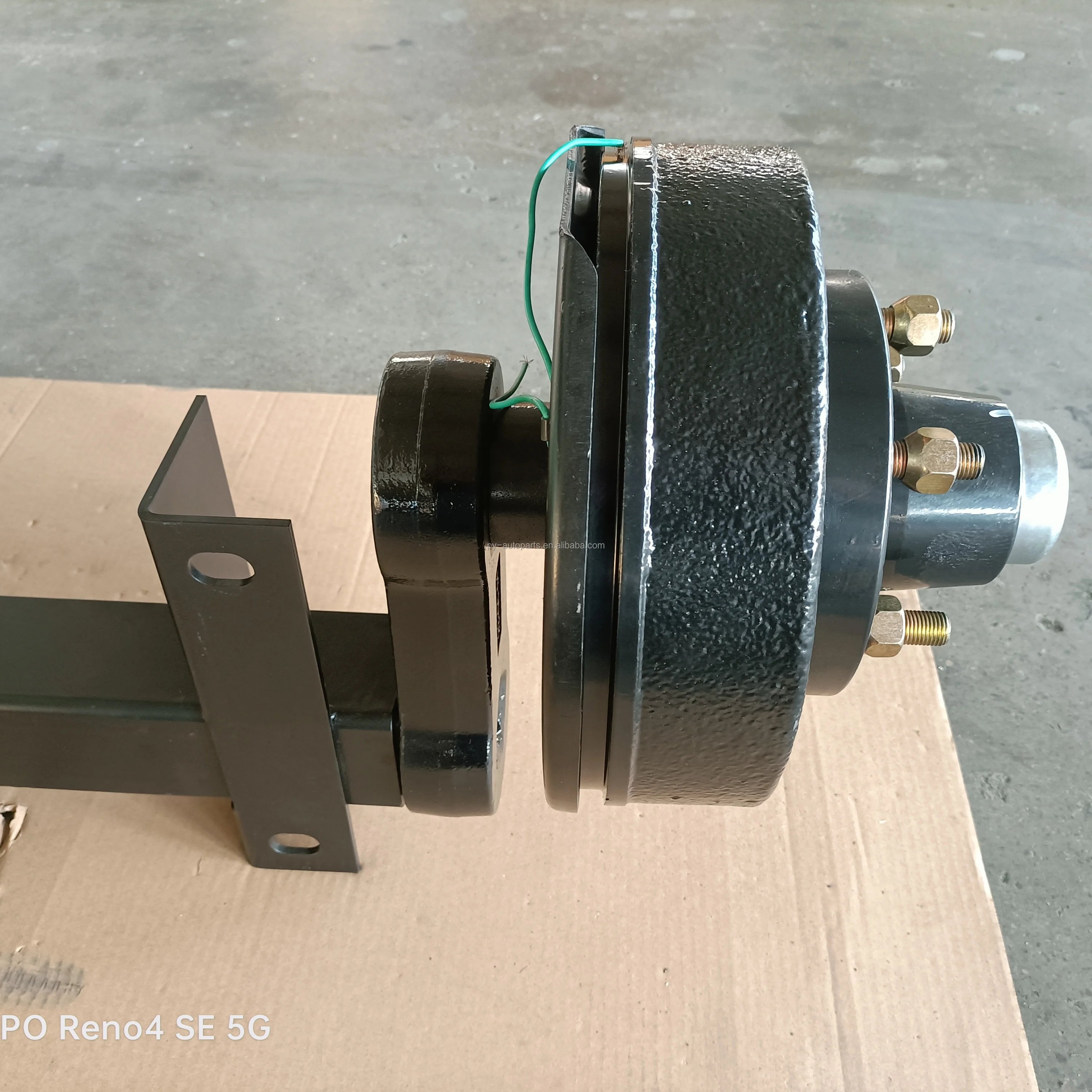 5200 Lbs Tractor Trailer Rubber Torsion Axle With 6 Lug Electric Brake Drum Assembly
