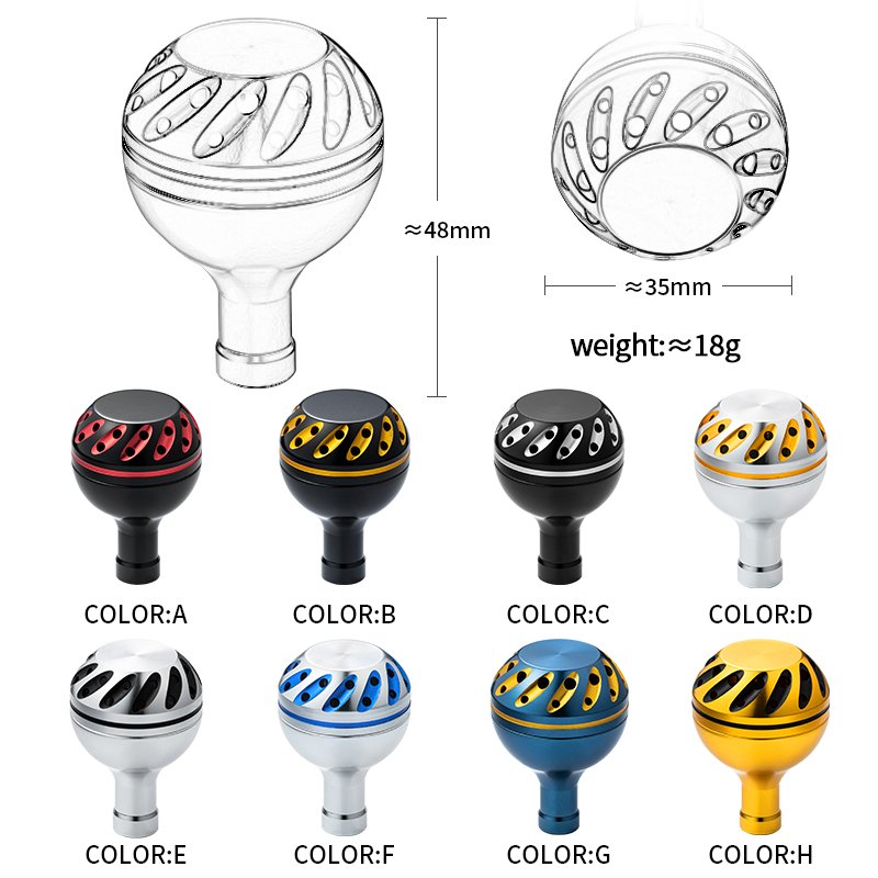 LETOYO DKB017 Fishing Reel Handle Knob for Daiwa Shimano Spinning Reel Handle Knob Alloy Material for 1000-3500 35mm Diameter