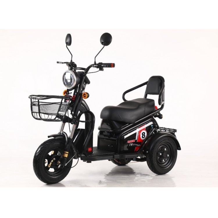 Factory Sales Hot Products City Leisure Light 3 Wheels Moped Scooter 48v Electric Trike 600W 800w Tricycle Electric Tail Basket