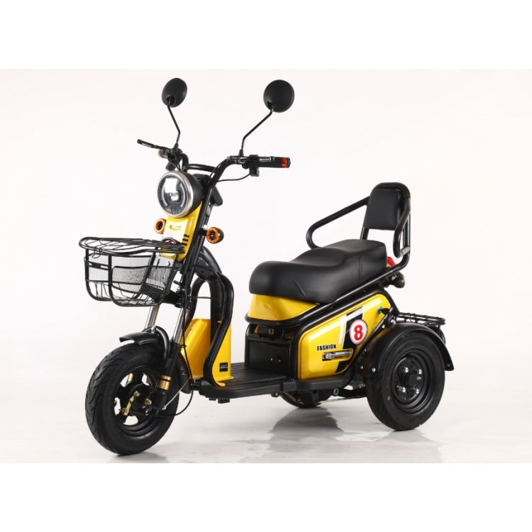 Factory Sales Hot Products City Leisure Light 3 Wheels Moped Scooter 48v Electric Trike 600W 800w Tricycle Electric Tail Basket