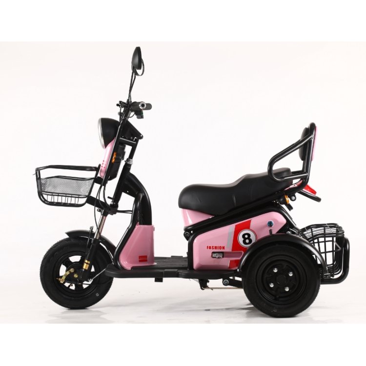 Factory Sales Hot Products City Leisure Light 3 Wheels Moped Scooter 48v Electric Trike 600W 800w Tricycle Electric Tail Basket