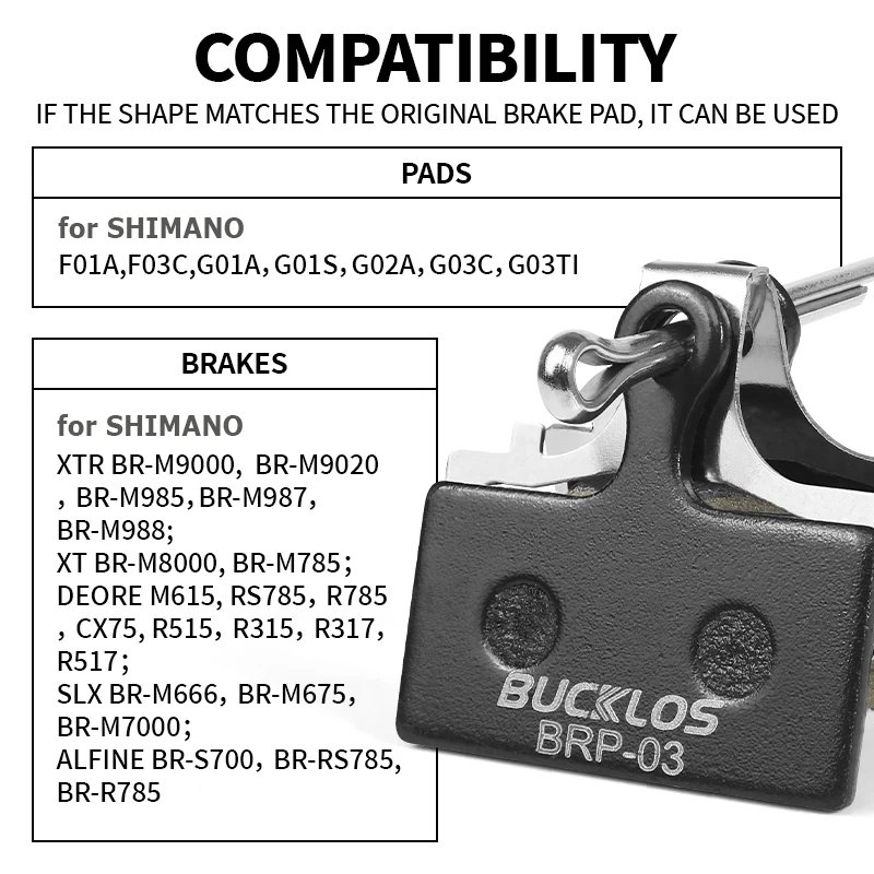 BUCKLOS Bicycle Disc Brake Pads BR-M8000 Resin Disc Ceramic Sintered Metal Brake Pads Mountain Bike Hydraulic Disc Parts