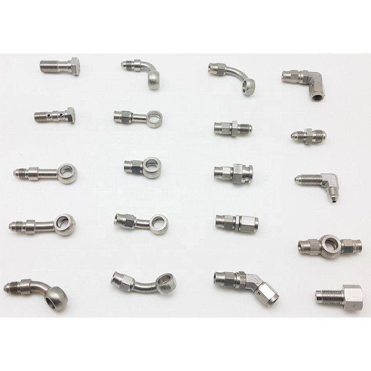 An3 3an Stainless Steel PTFE Brake Oil Hose Line Banjo End Straight 28 45 90 Deg Quick Coupling Banjo Fitting