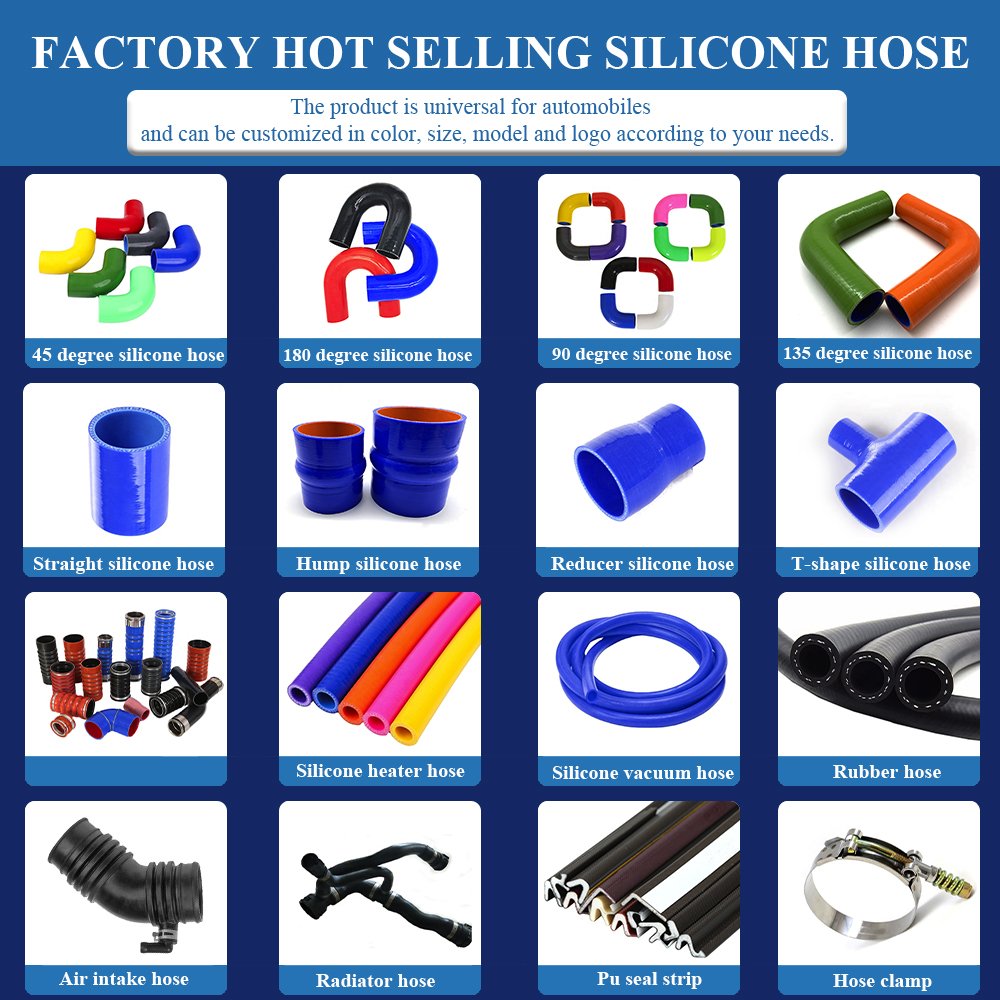 Kinglin High Pressure Customized Auto Hose 2.5 ID 51-63mm 45 90 135 180 Degree Automotive Air Water Silicone Intercooler Hose