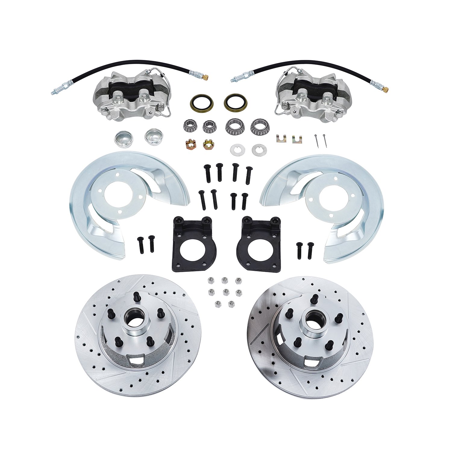 Front Disc Brake Conversion Kit for 1964-73 Ford Mustang ,Drum to Disc 11"Drilled Rotors