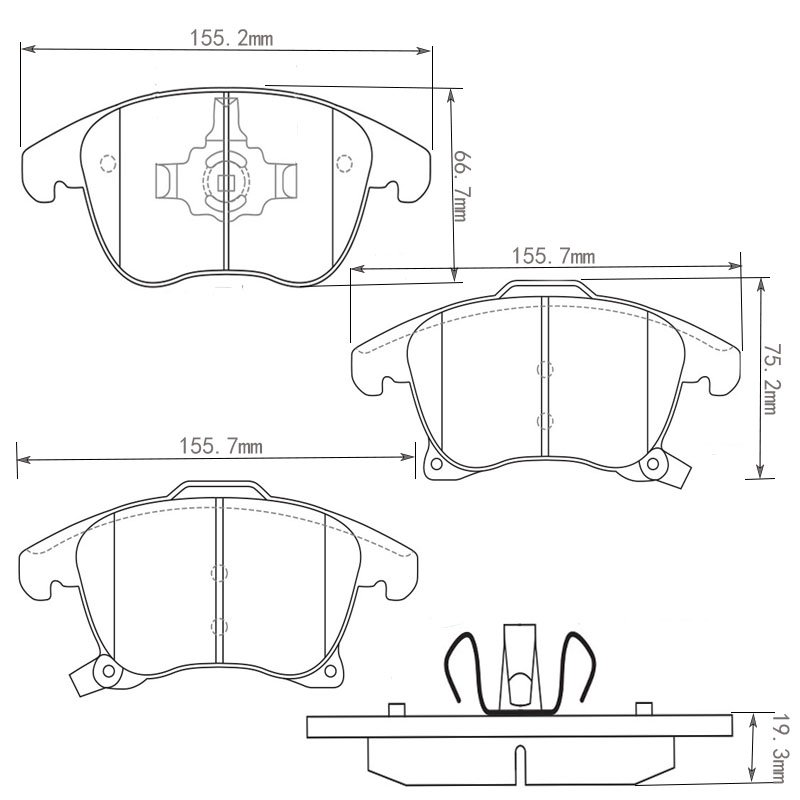 New Condition Ceramic NAO Material Rear Disc Brake Pads D1653-8882 for Changan Ford C-MAX PHEV 2016-