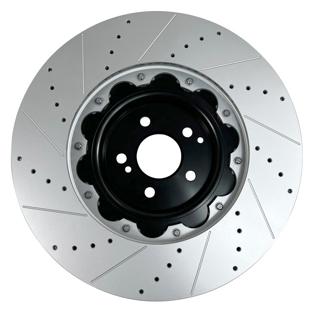 Hsingyik 2314210612 2314211812 High-Carbon Coated Perforated Vented Front Two-Piece Floating Brake Rotor for Mercedes C63 AMG