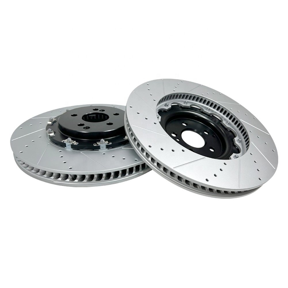 Hsingyik 2314210612 2314211812 High-Carbon Coated Perforated Vented Front Two-Piece Floating Brake Rotor for Mercedes C63 AMG