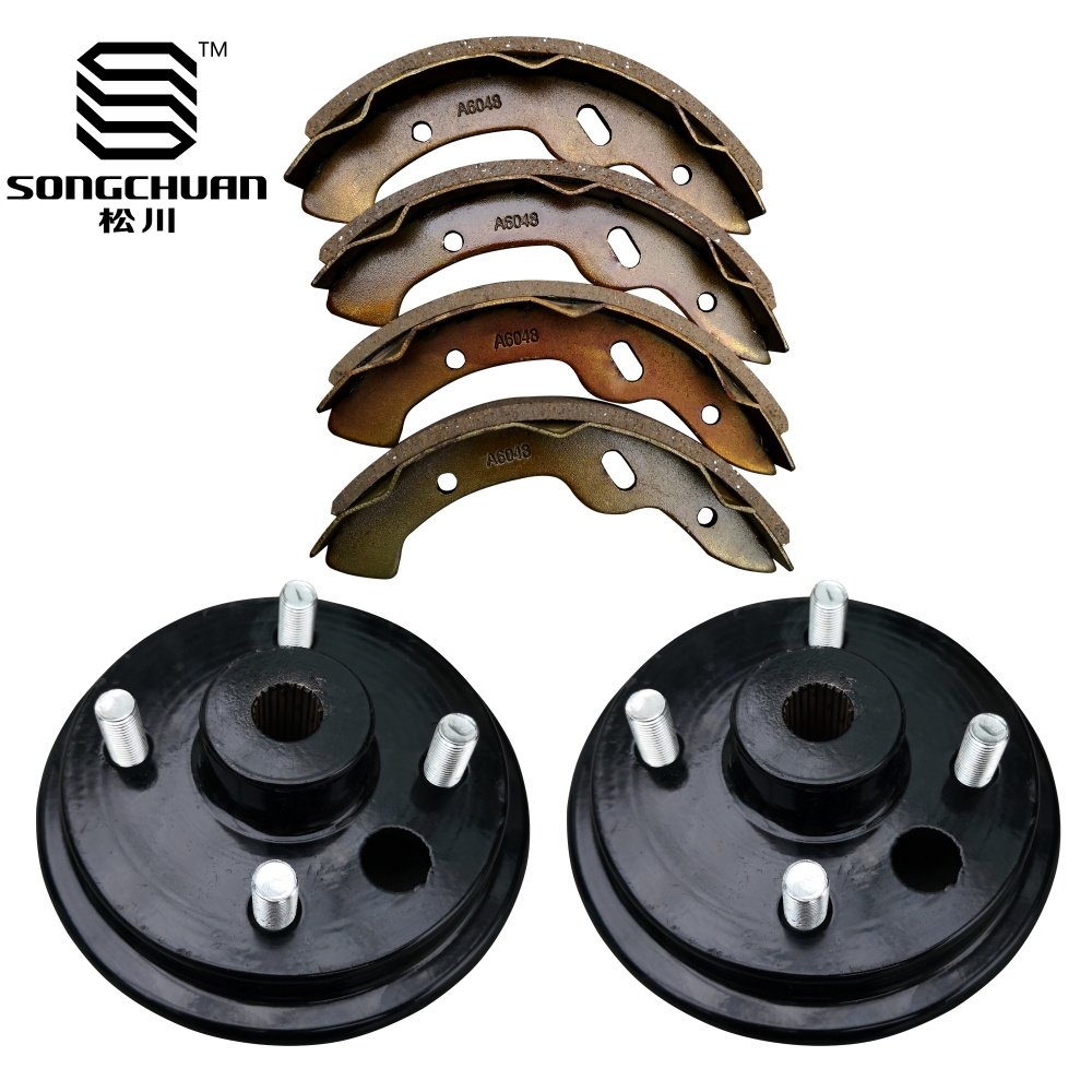 Rear Brakes Shoes & Drums Set for Club Car DS and Precedent Golf Carts #19186G1P #101791101