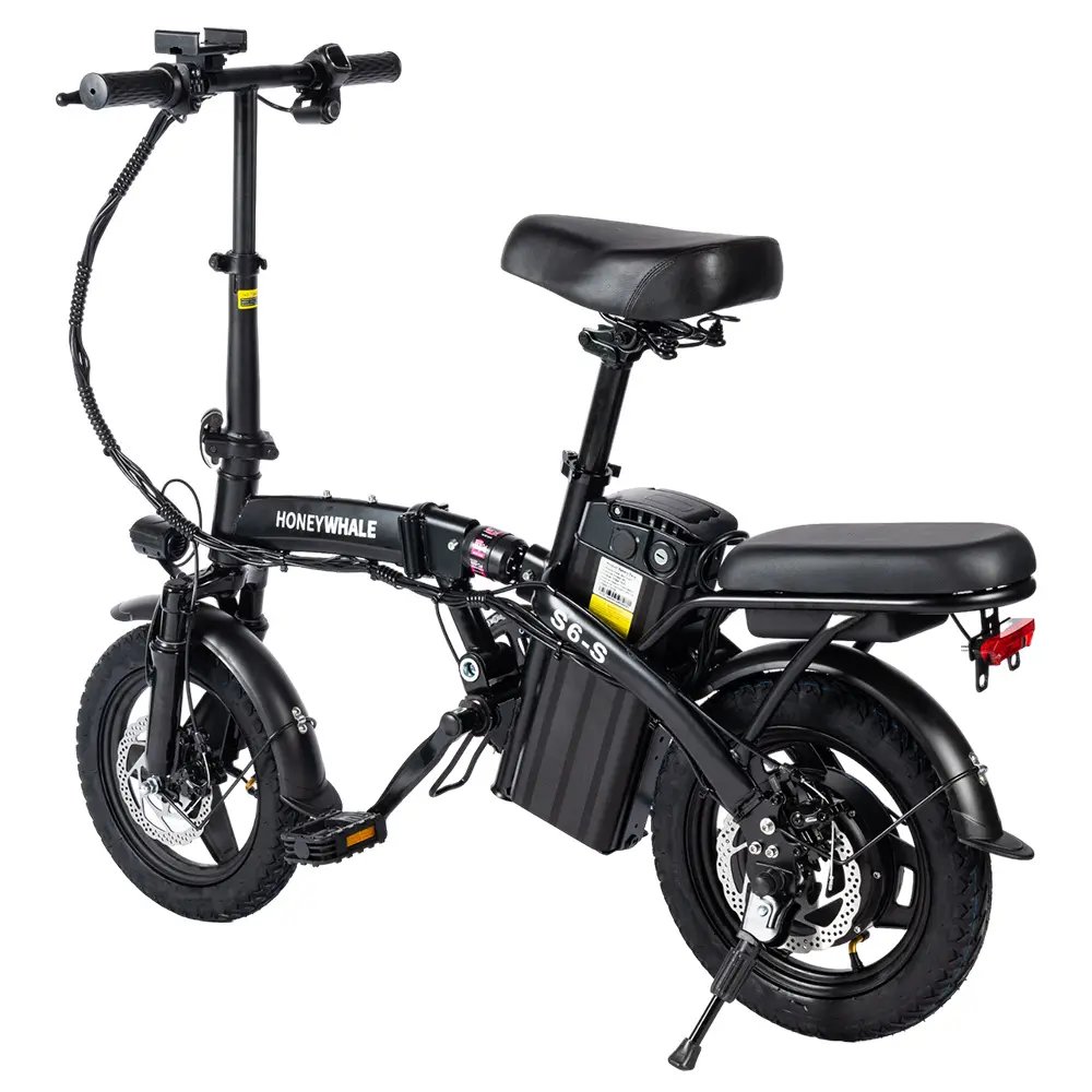 14-inch Electric Bike 250W Motor 48V 10.4Ah Battery 25km/h Front and Middle Suspension Damping Dual Disc Brake