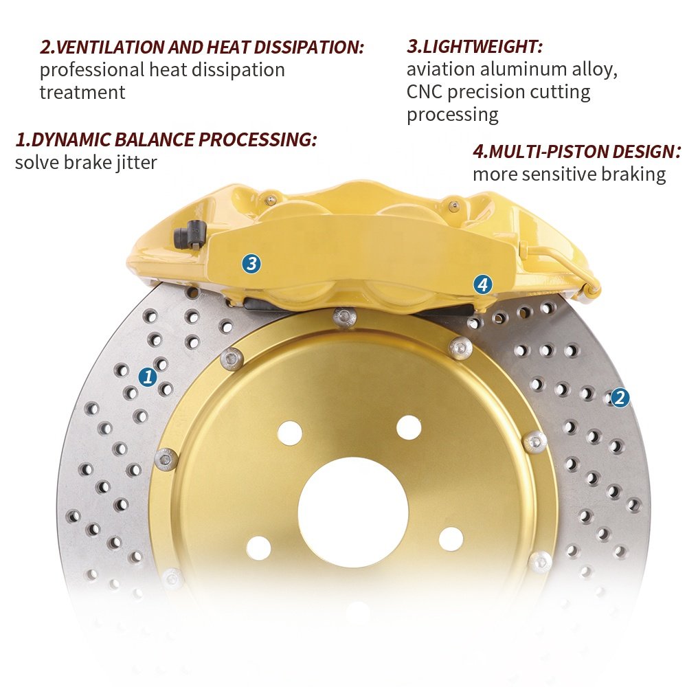 With New Currents Racing E-brake Caliper GT4 4pot Brake Caliper Rear Kit ECOSPORT EDGE Escape explorer Fiesta FOCUS